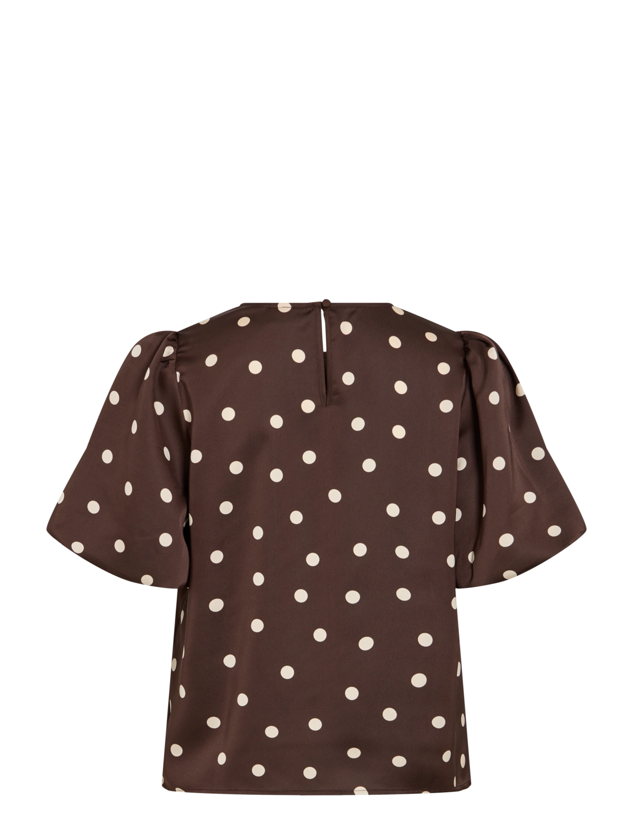Vila - VIELLETTE 2/4 SATIN PUFF TOP - NOOS - lühikeste varrukatega pluusid - coffee bean - 2