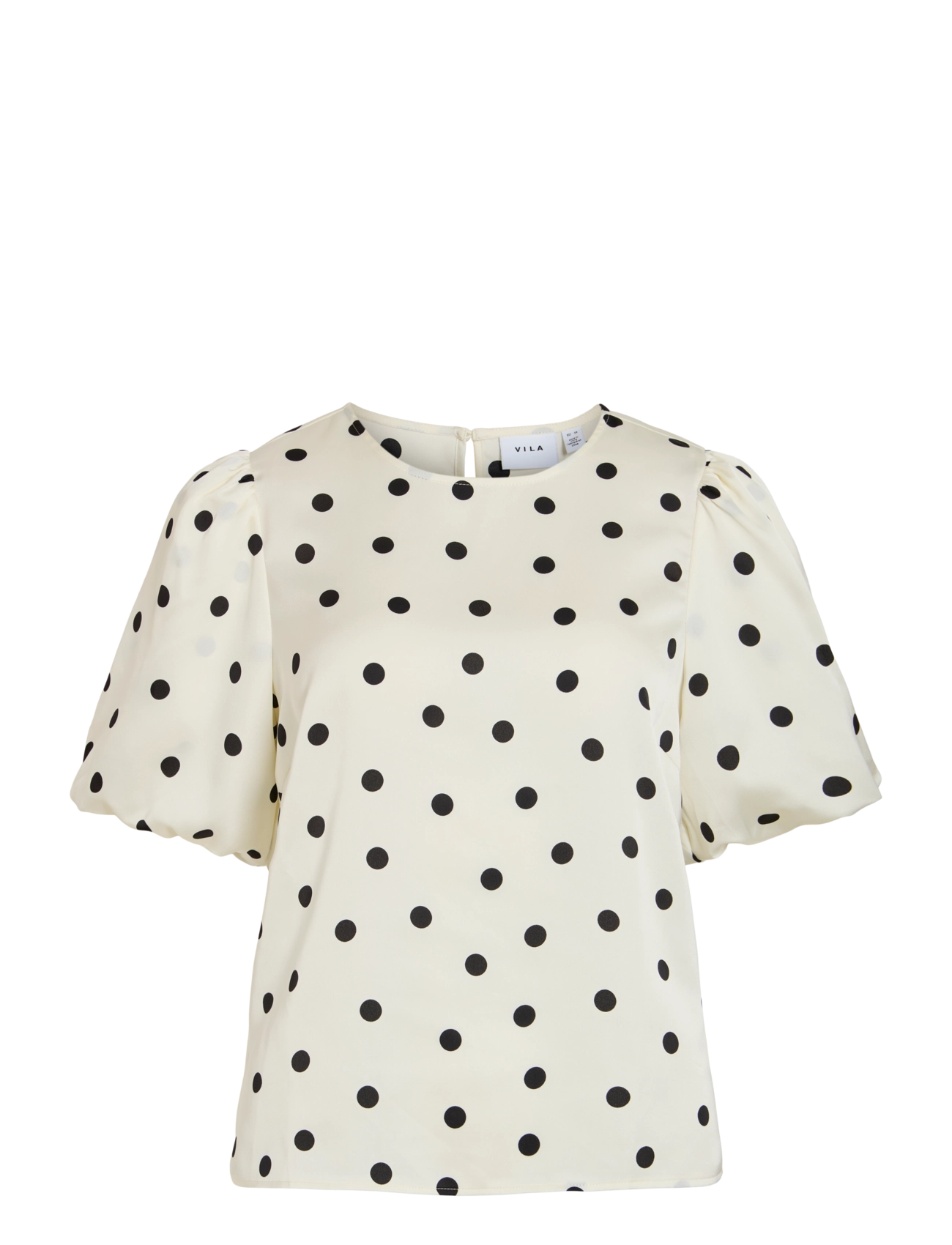 Vila VIELLETTE 2/4 SATIN PUFF TOP - NOOS - Vila - EGRET / cream