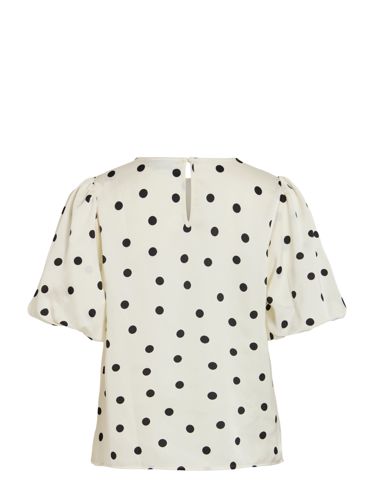 Vila - VIELLETTE 2/4 SATIN PUFF TOP - NOOS - kurzärmelige blusen - egret - 2
