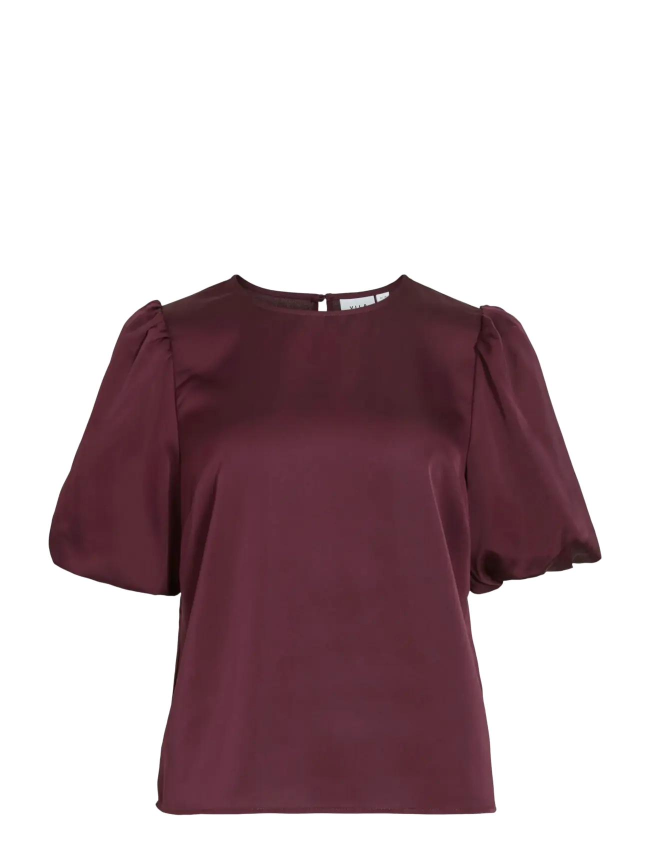 Vila VIELLETTE 2/4 SATIN PUFF TOP - NOOS - Festtoppar - FIG / burgundy