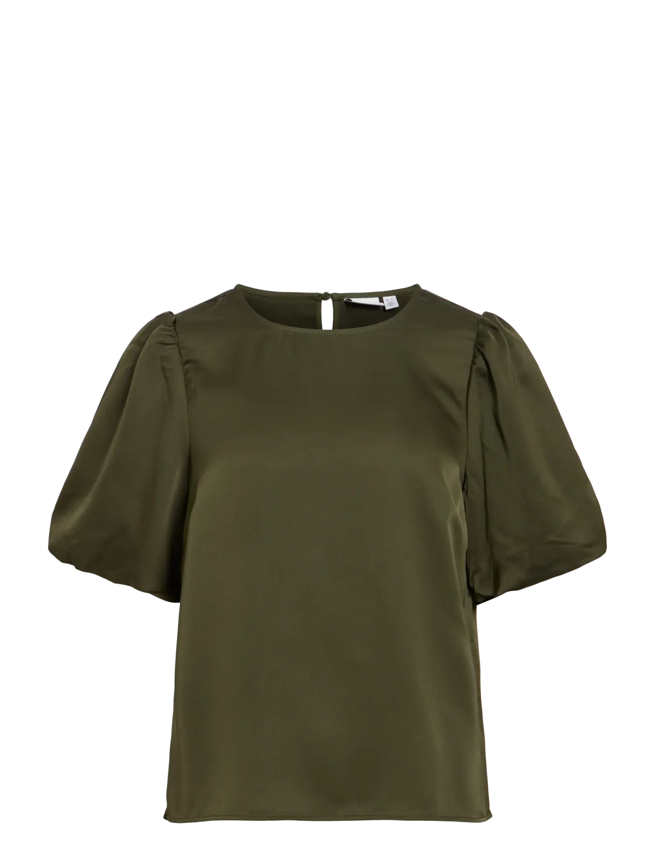 Vila VIELLETTE 2/4 SATIN PUFF TOP - NOOS - Blusen - FOREST NIGHT / khaki/green