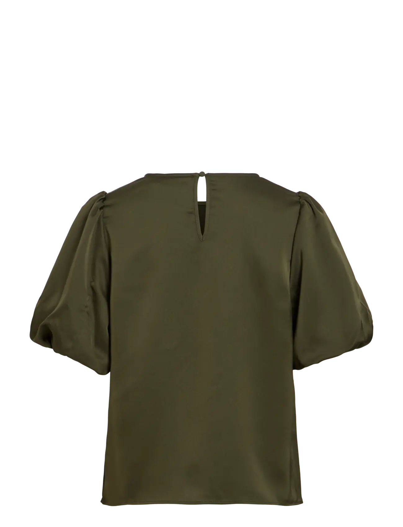 Vila - VIELLETTE 2/4 SATIN PUFF TOP - NOOS - kortärmade blusar - forest night - 2