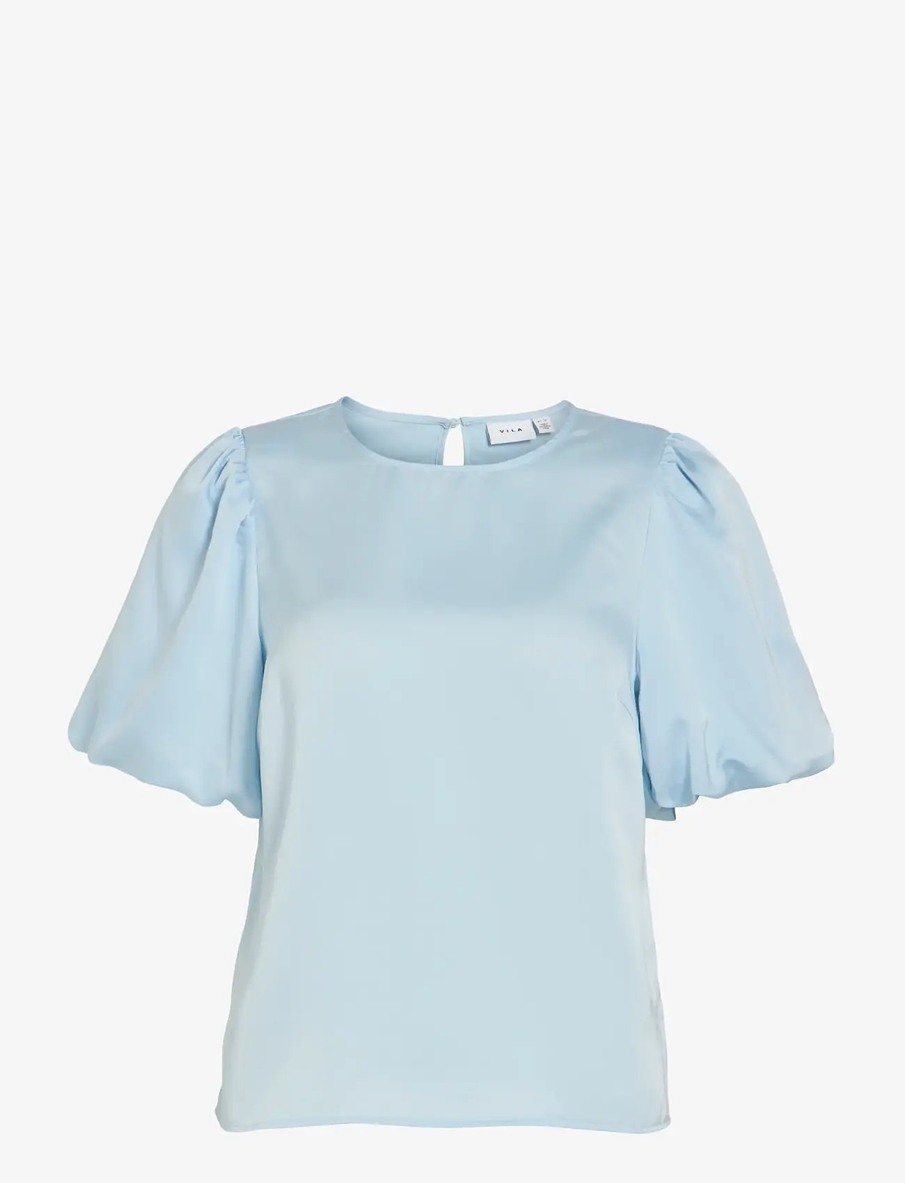 Vila - VIELLETTE 2/4 SATIN PUFF TOP - NOOS - kurzämlige blusen - nantucket breeze - 1