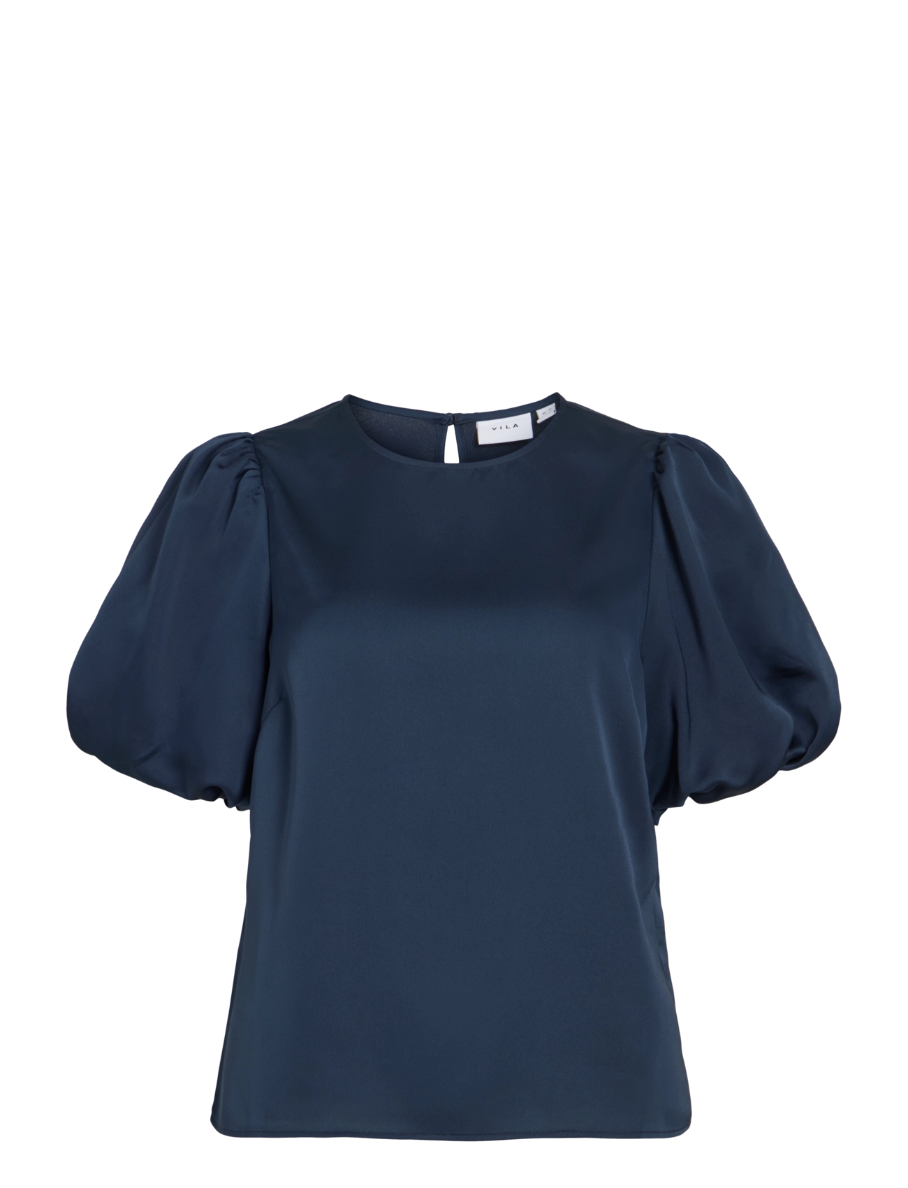 Vila - VIELLETTE 2/4 SATIN PUFF TOP - NOOS - short-sleeved blouses - navy blazer - 1