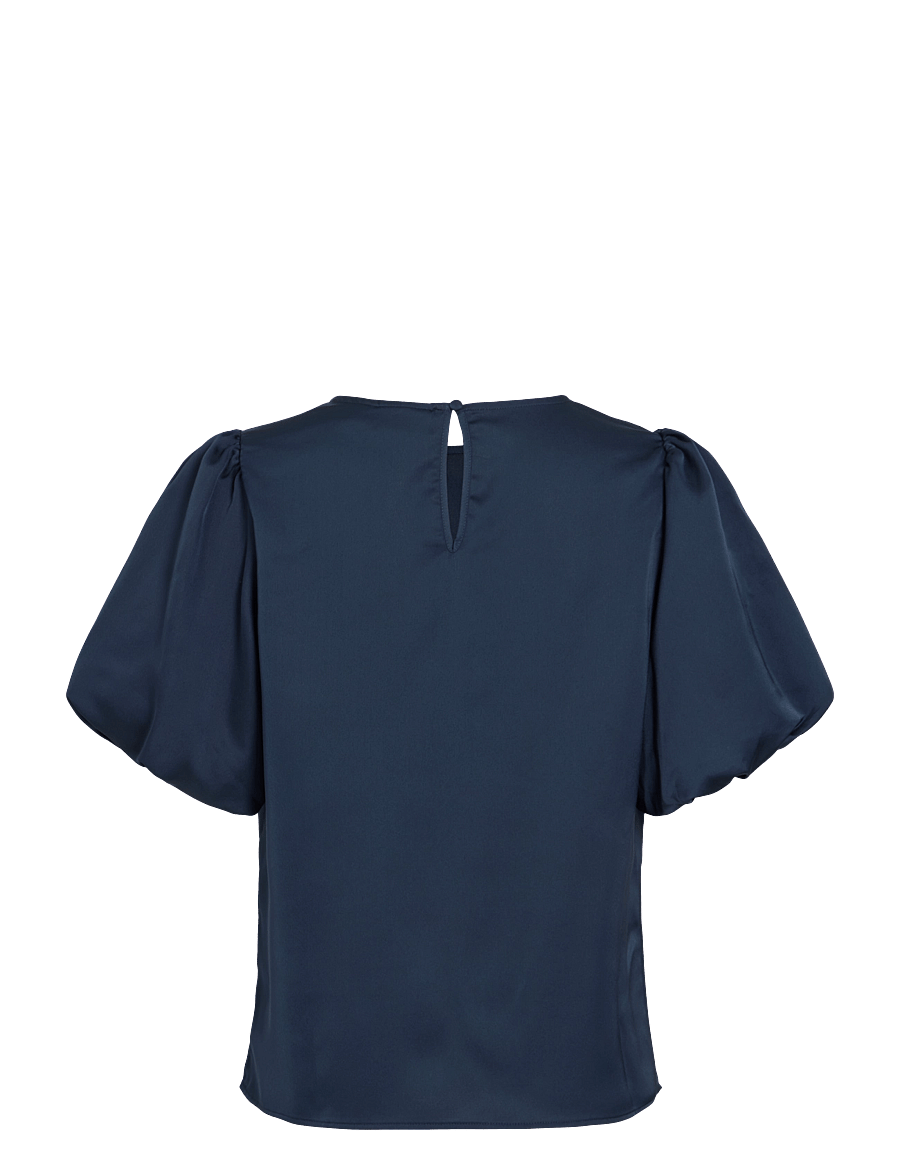 Vila - VIELLETTE 2/4 SATIN PUFF TOP - NOOS - short-sleeved blouses - navy blazer - 2