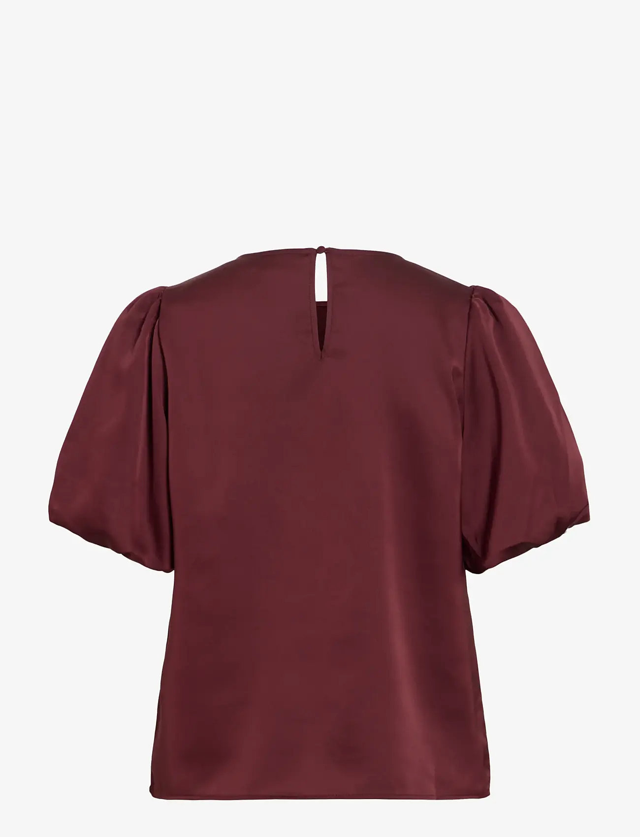 Vila - VIELLETTE 2/4 SATIN PUFF TOP - NOOS - kortærmede bluser - port royale - 2