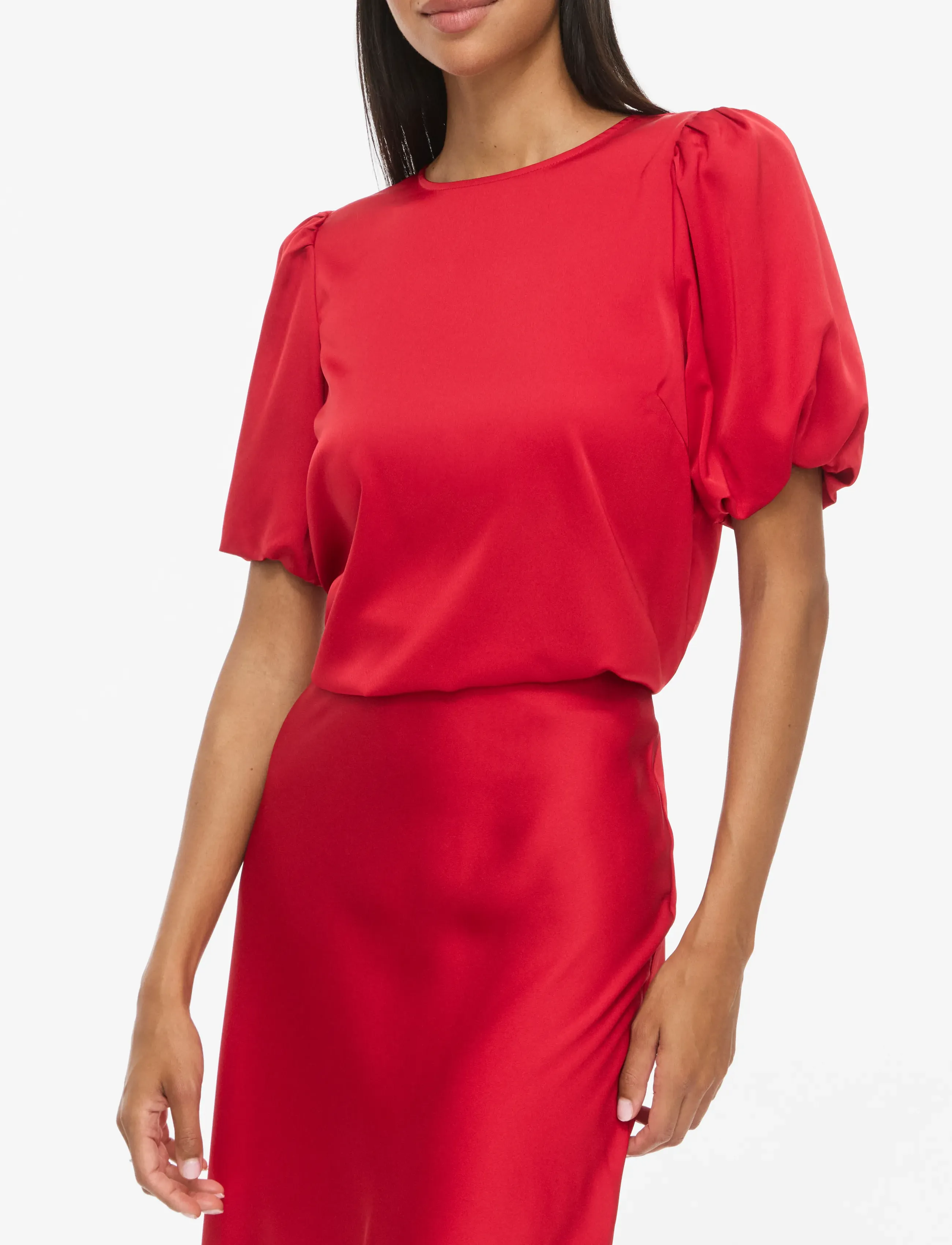 VILA Viellette 2/4 Satin Puff Top Noos skjortor & blusar dam – bild 6