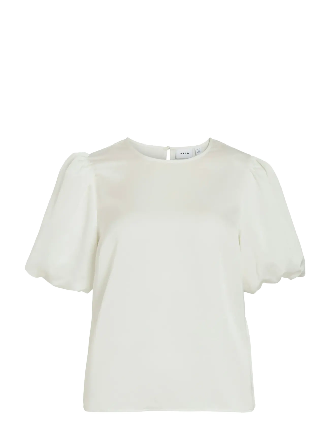 Vila VIELLETTE 2/4 SATIN PUFF TOP - NOOS - Pluusid ja särgid - SNOW WHITE / white