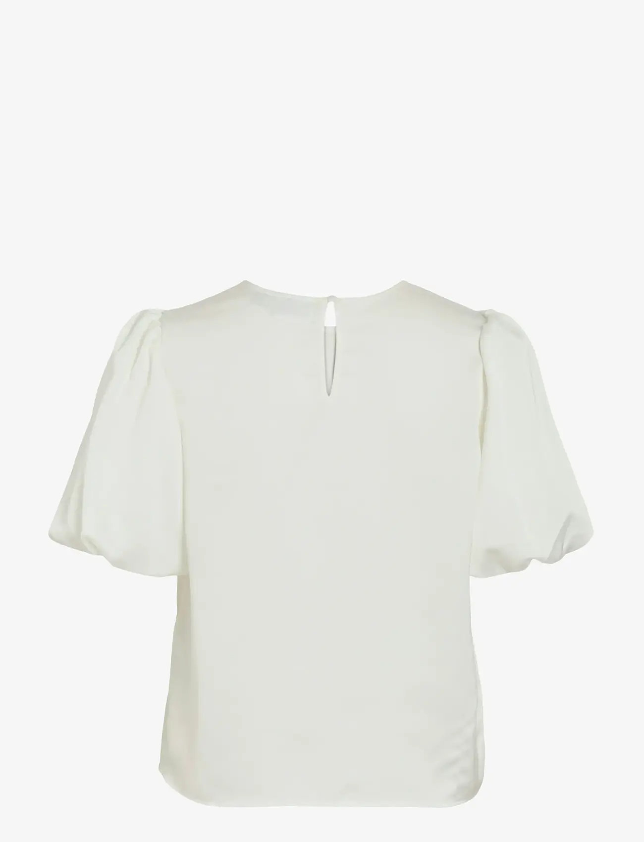 Vila - VIELLETTE 2/4 SATIN PUFF TOP - NOOS - bluzki z krótkim rękawem - snow white - 2