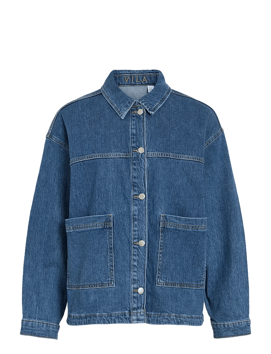 Vila - VIJAF L/S DENIM JACKET - NOOS - teksatagid - medium blue denim - 1
