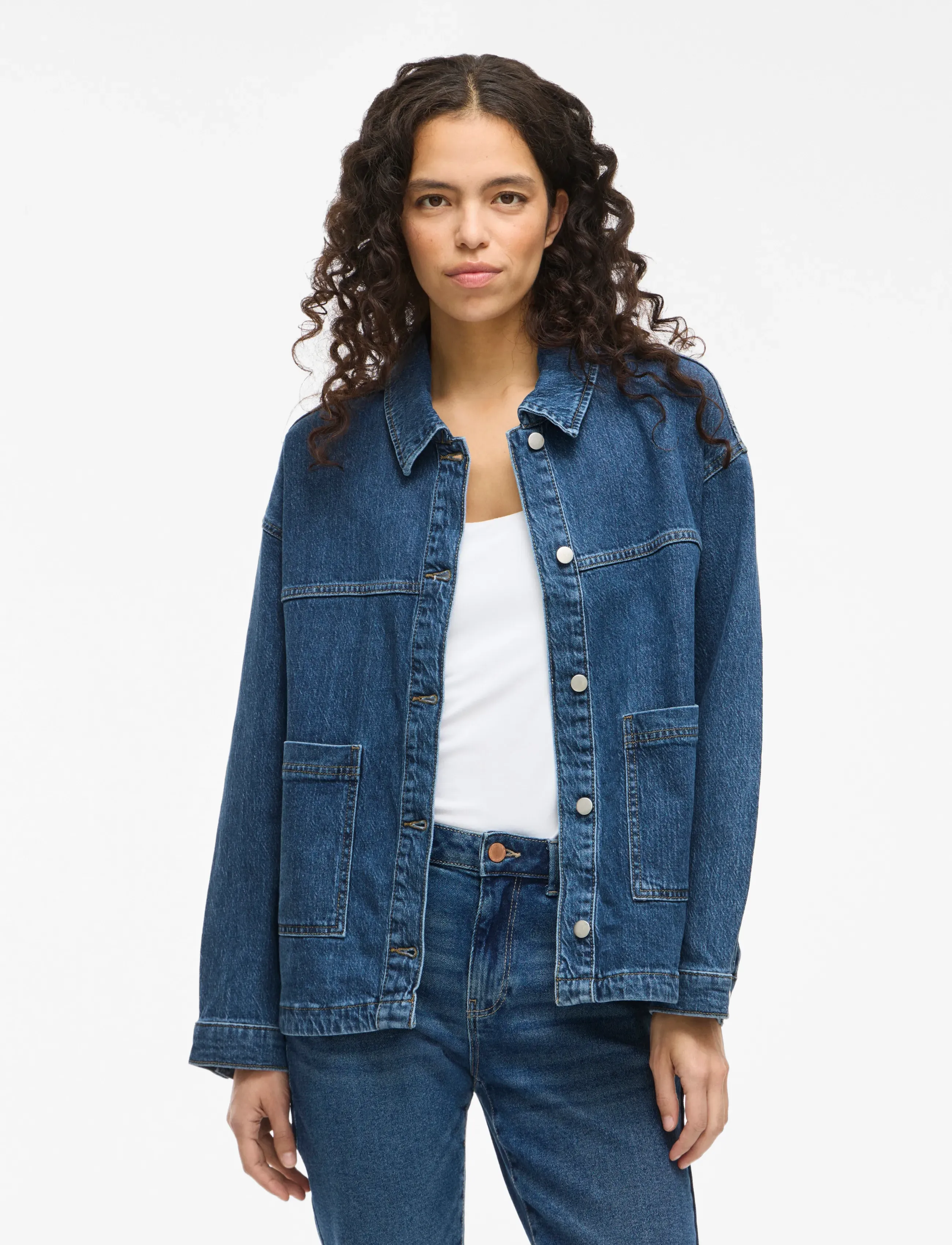 Vila VIJAF L/S DENIM JACKET - NOOS - Frühlingsjacken - MEDIUM BLUE DENIM / blue