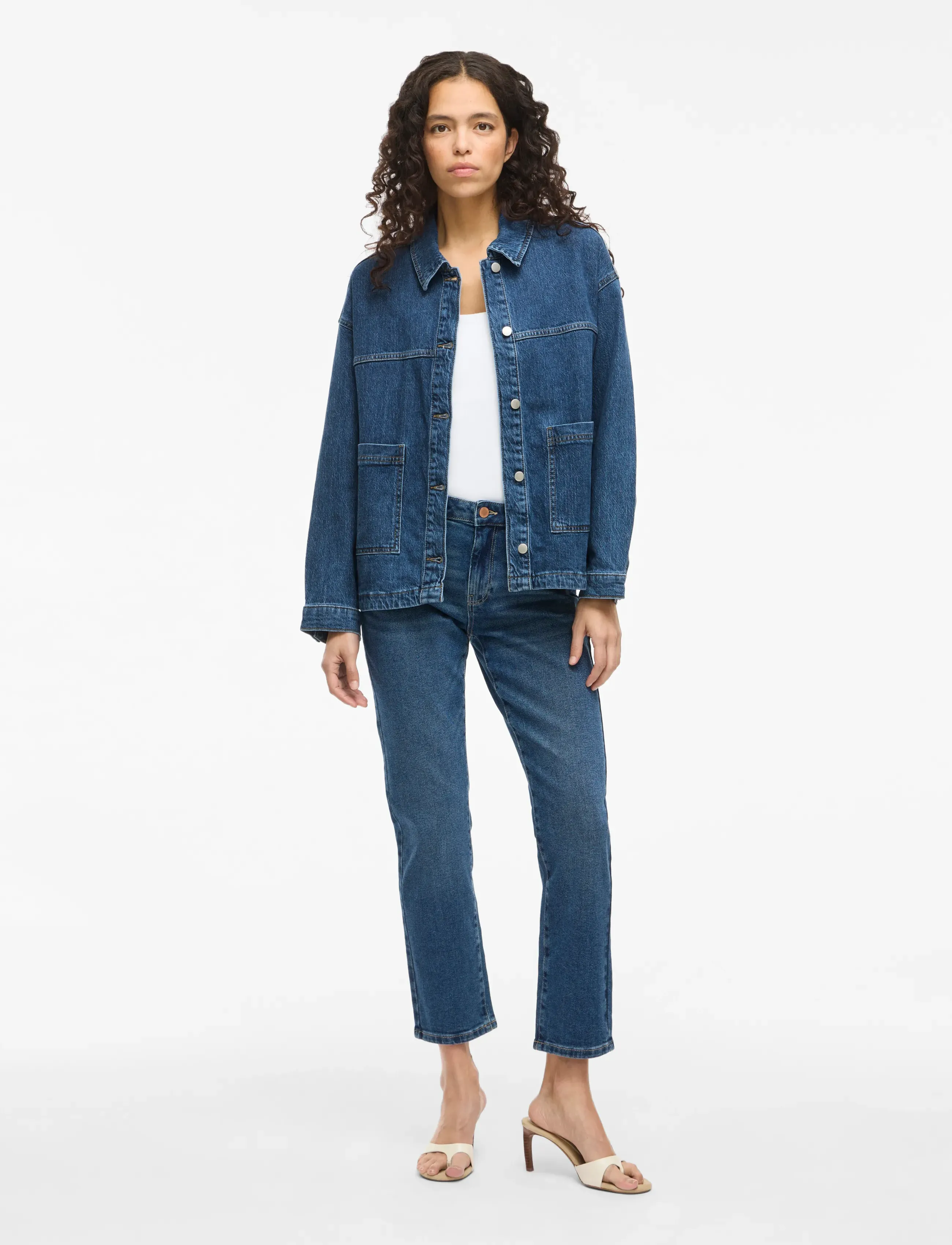 Vila - VIJAF L/S DENIM JACKET - NOOS - teksatagid - medium blue denim - 4