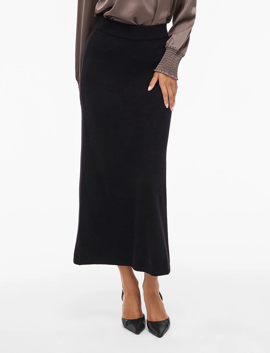 Vila - VIRIL ANKLE KNIT SKIRT - NOOS - black - 0