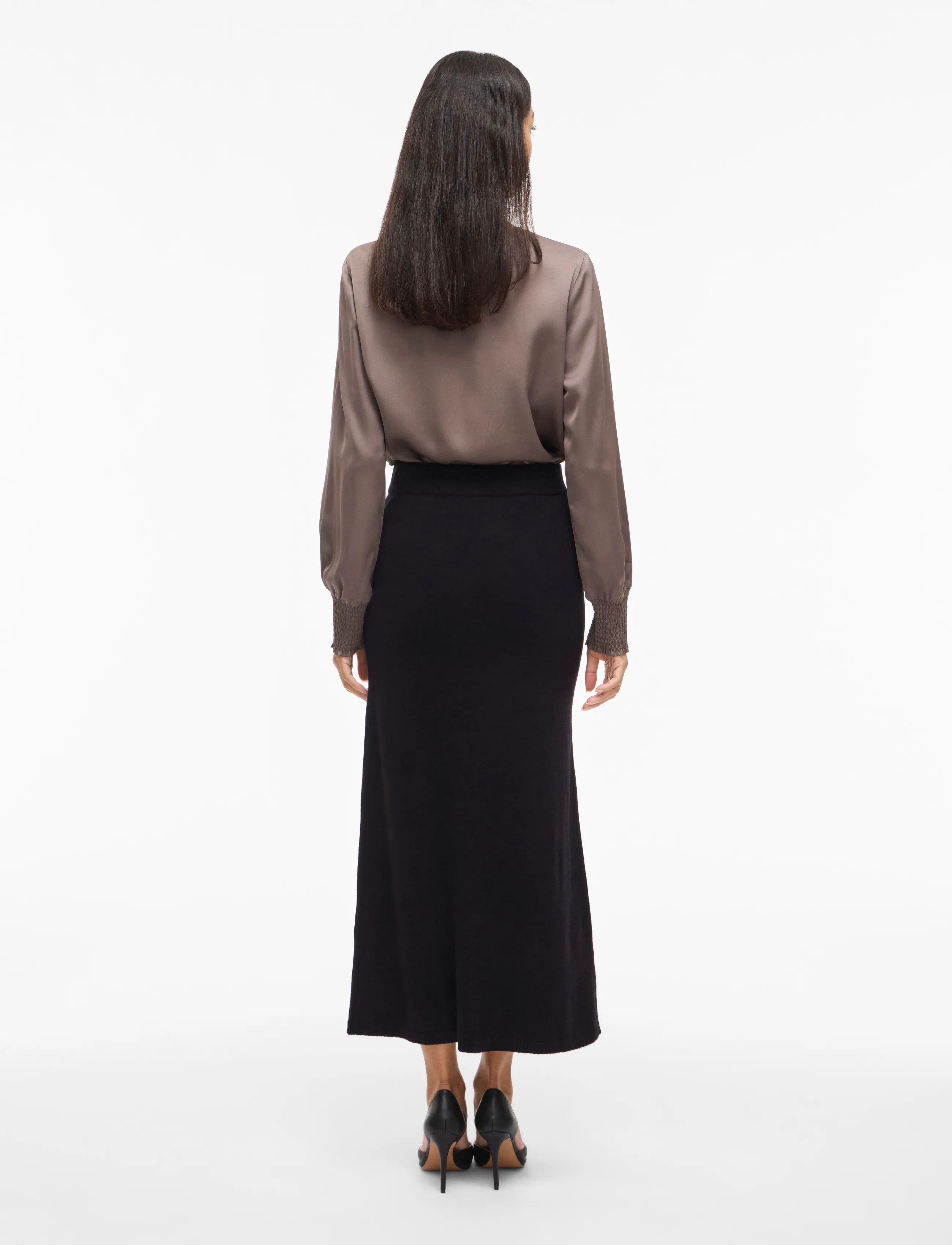 Vila - VIRIL ANKLE KNIT SKIRT - NOOS - black - 2