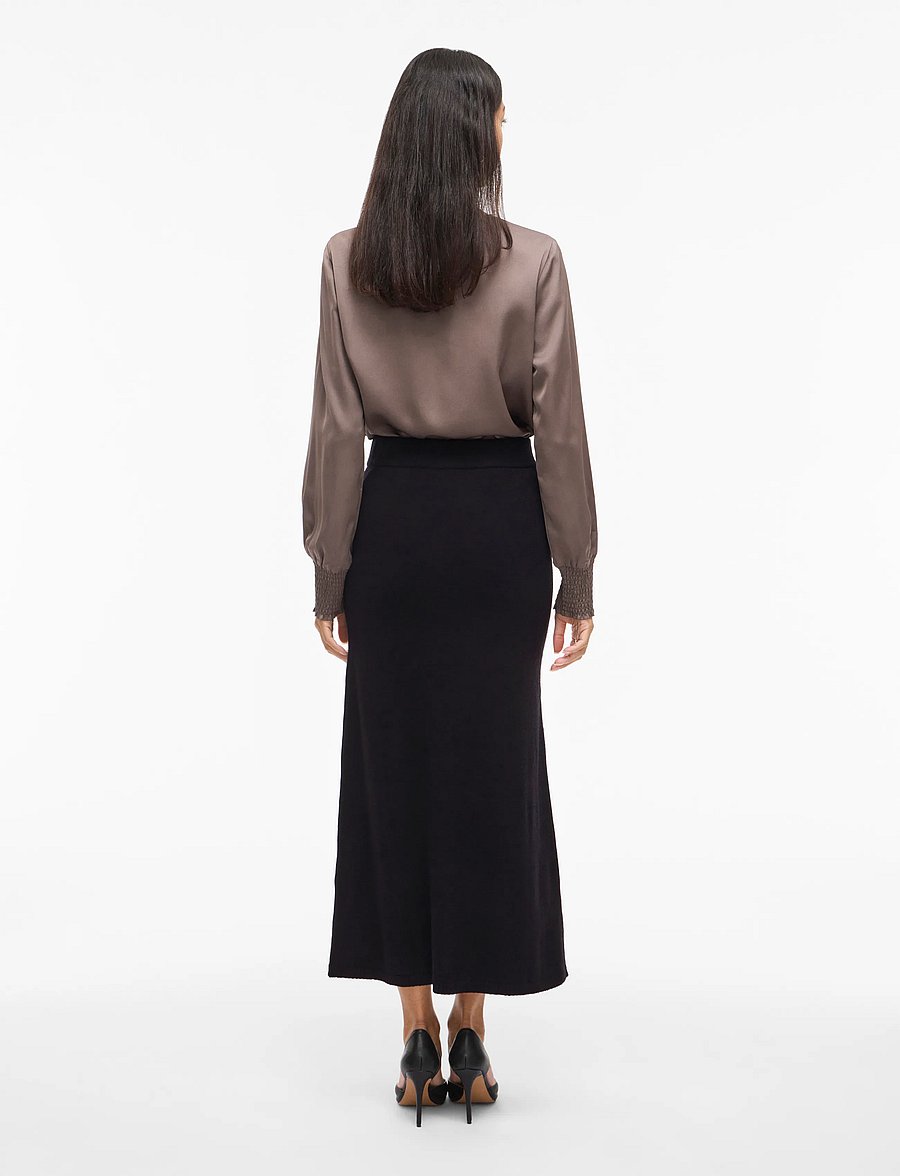 Vila - VIRIL ANKLE KNIT SKIRT - NOOS - black - 2
