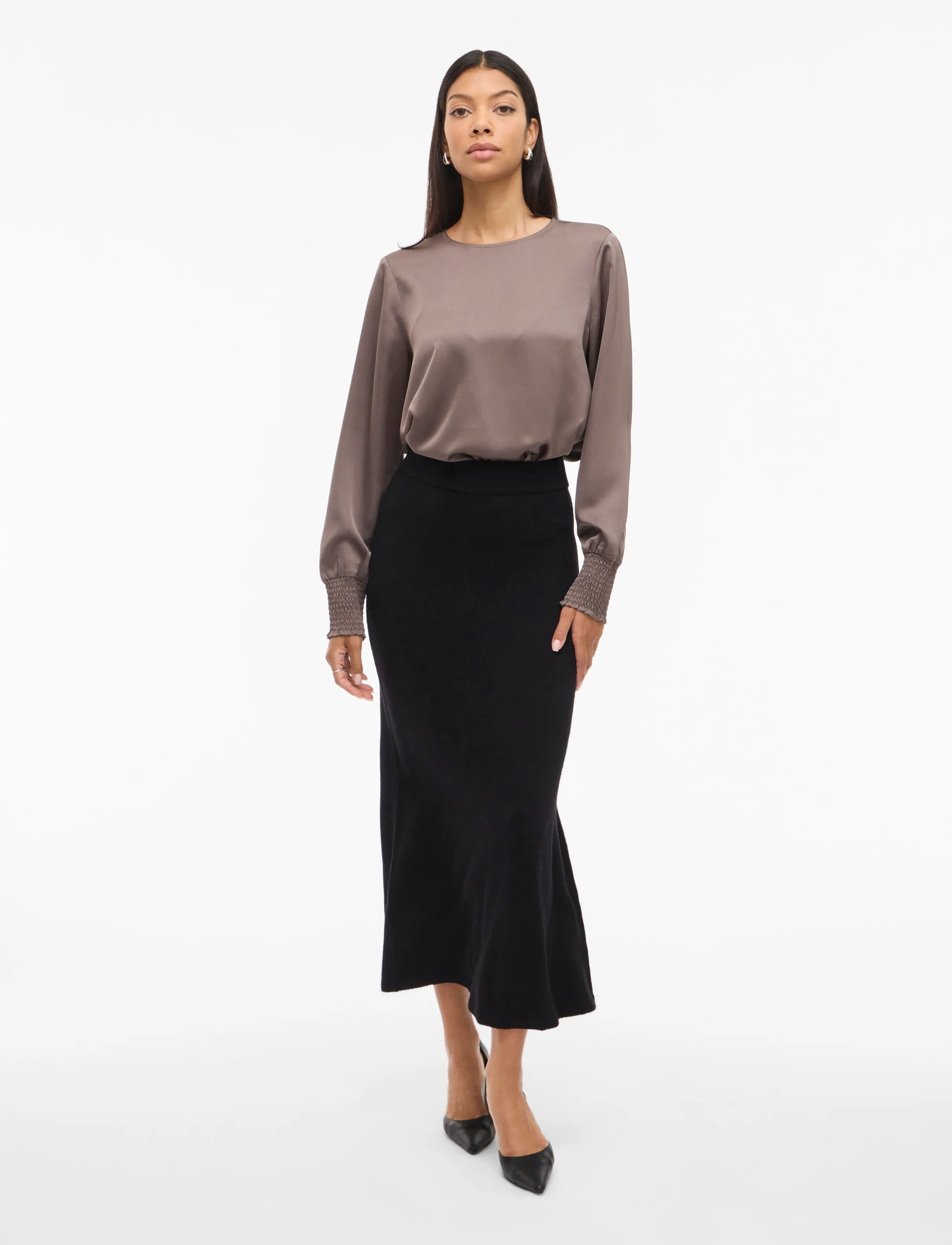 Vila - VIRIL ANKLE KNIT SKIRT - NOOS - black - 3