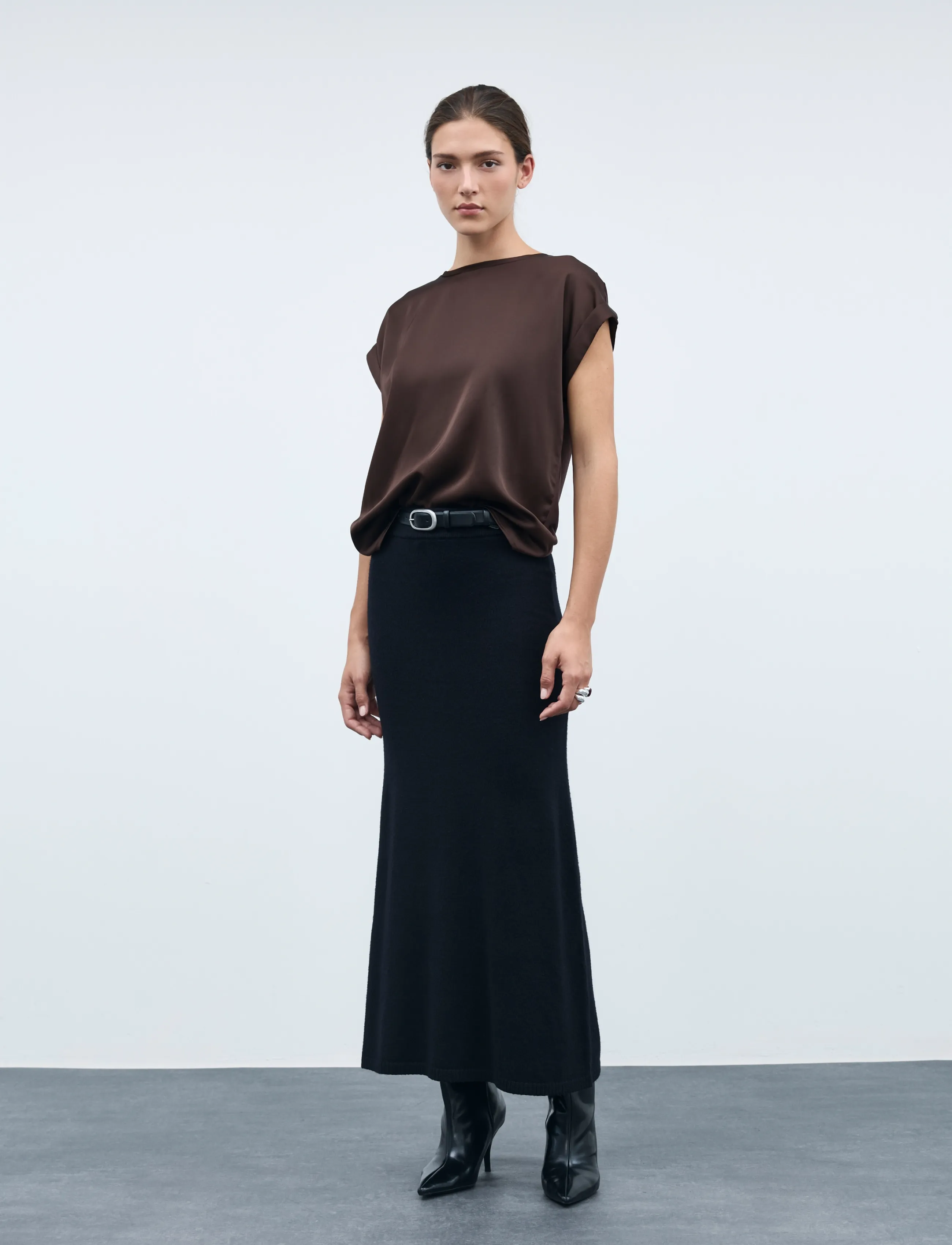 Vila - VIRIL ANKLE KNIT SKIRT - NOOS - black - 5