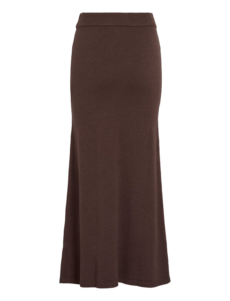 Vila - VIRIL ANKLE KNIT SKIRT - NOOS - kootud seelikud - coffee bean - 2