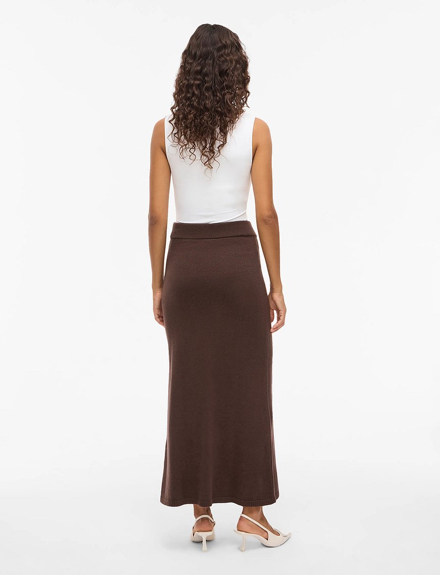Vila - VIRIL ANKLE KNIT SKIRT - NOOS - coffee bean - 2