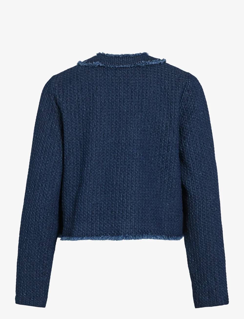 Vila - VIOAKLYNN O-NECK L/S DENIM JACKET - cardigans - dark blue denim - 1