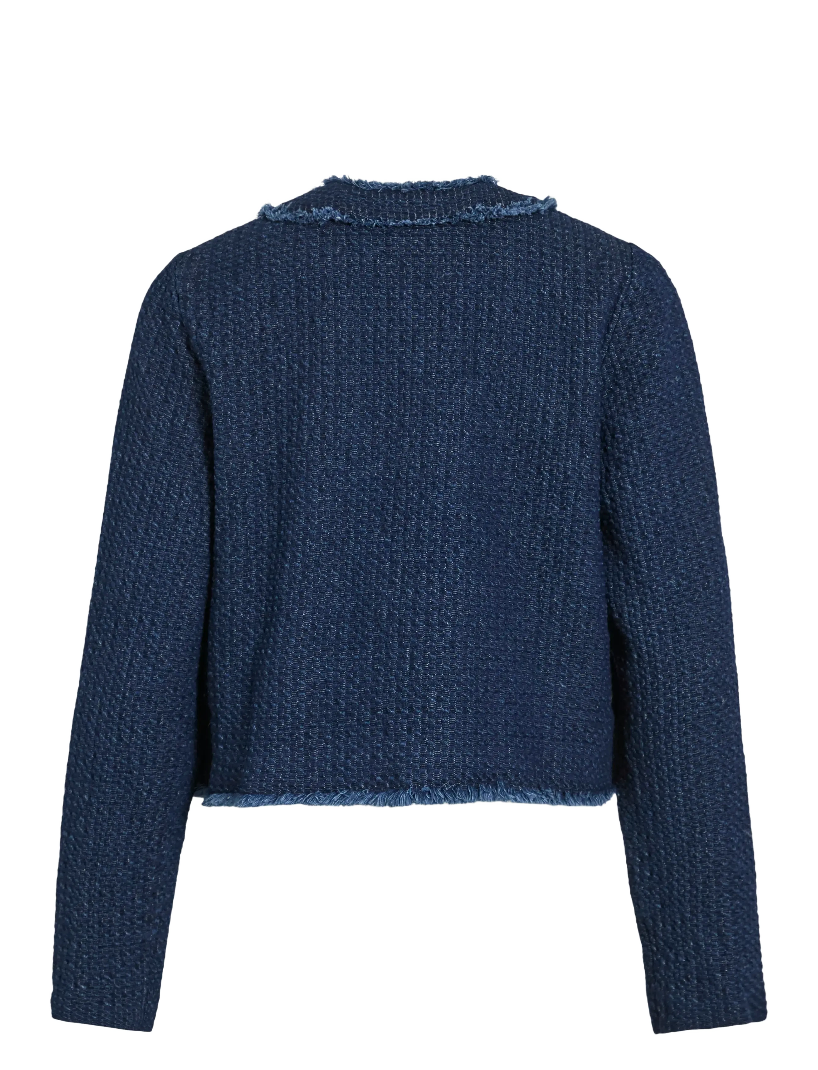 Vila - VIOAKLYNN O-NECK L/S DENIM JACKET - hnepptar peysur - dark blue denim - 2