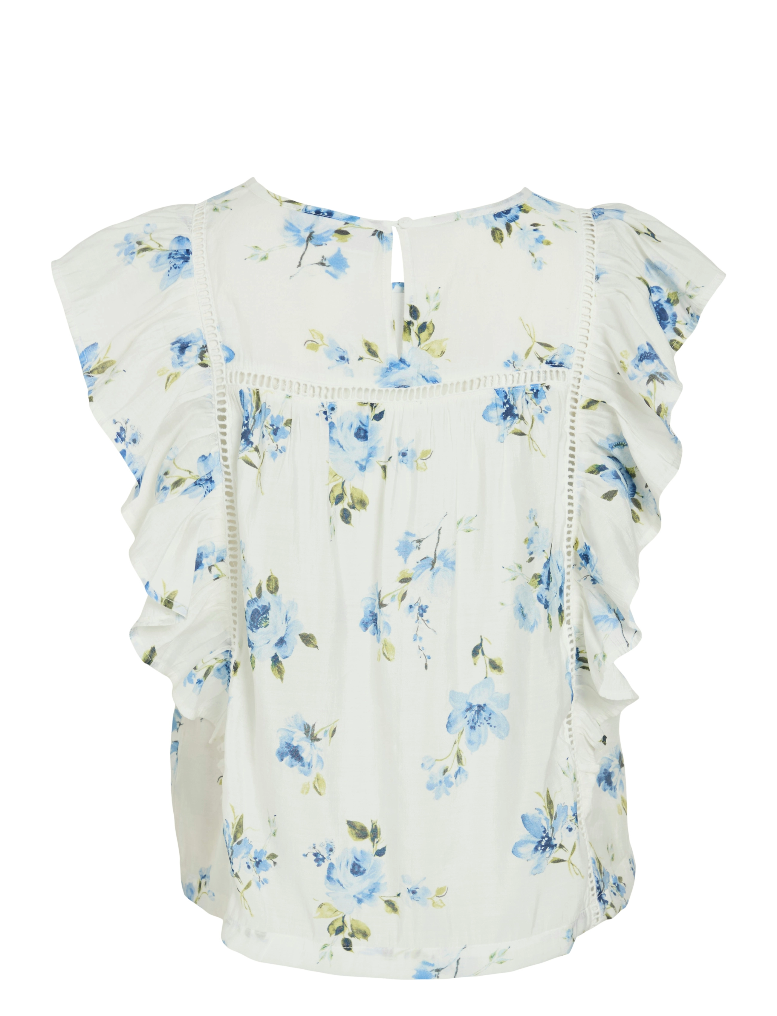 Vila - VIPRINTED O-NECK S/L TOP/KA - Ärmellose blusen - snow white - 2