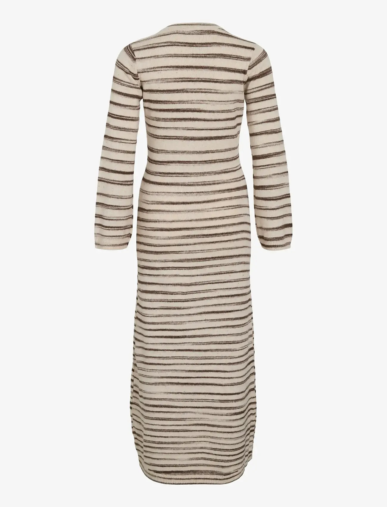 Vila - VIALAINA O-NECK L/S ANKLE KNIT DRESS/BFS - knitted dresses - birch - 2