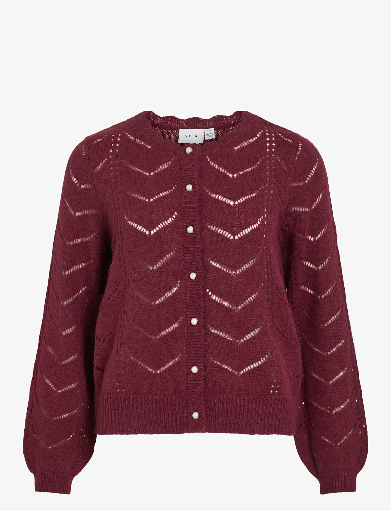 Vila - VITULI O-NECK L/S DETAIL KNIT CARDI/PB - cardigans - fig - 0