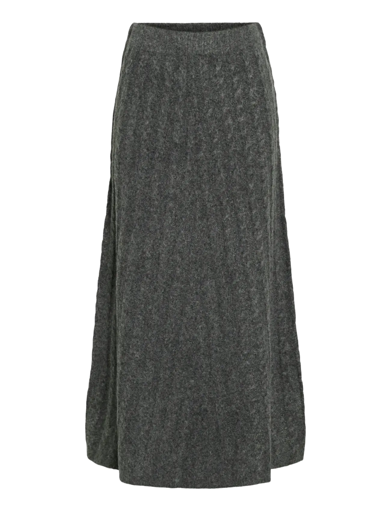 Vila VIRELLI ANKLE CABLE KNIT SKIRT/BFS - Maxi Röcke - DARK GREY MELANGE / grey