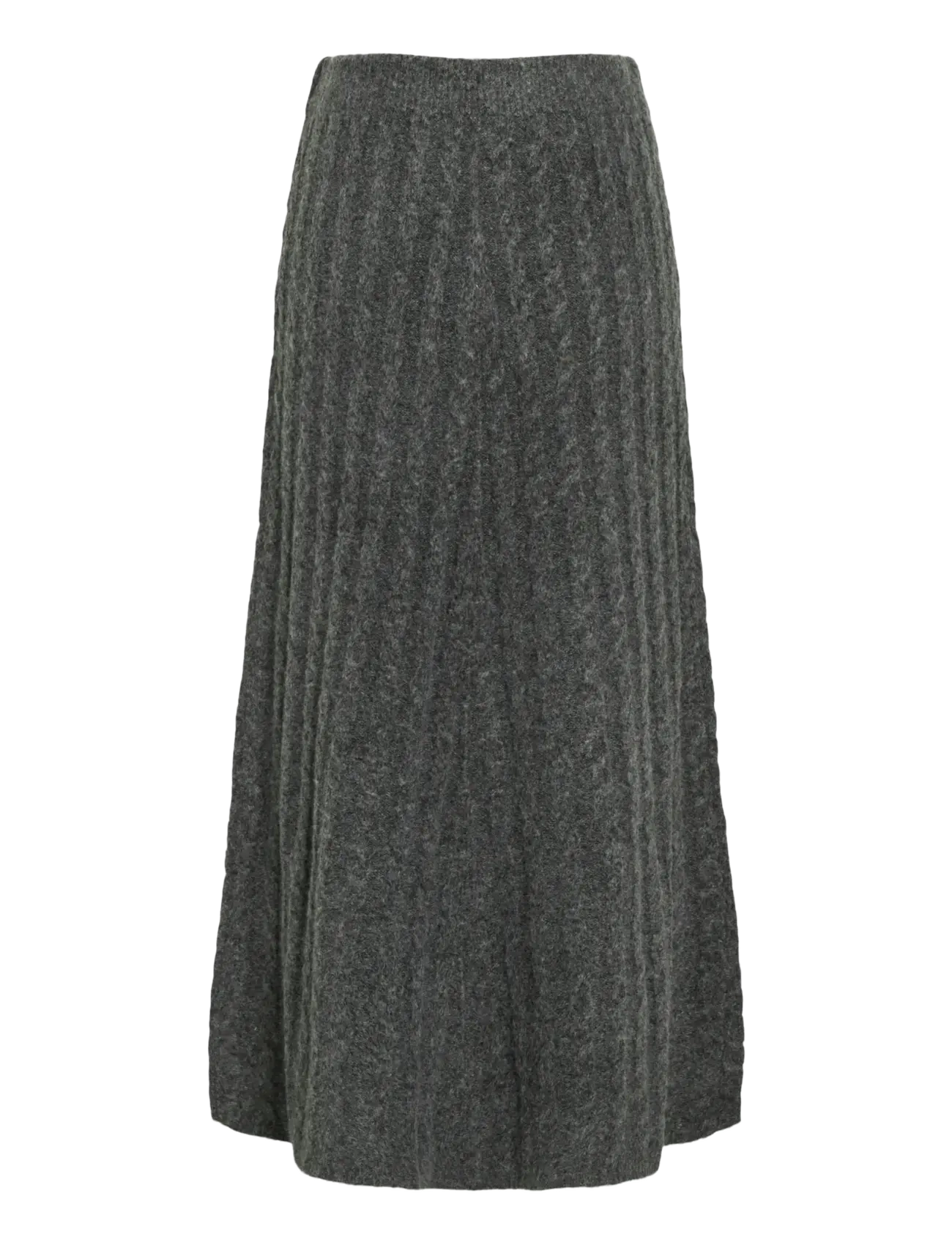 Vila - VIRELLI ANKLE CABLE KNIT SKIRT/BFS - stickade kjolar - dark grey melange - 2