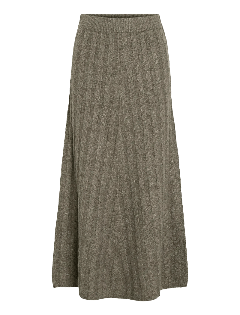 Vila - VIRELLI ANKLE CABLE KNIT SKIRT/BFS - knitted skirts - falcon - 1