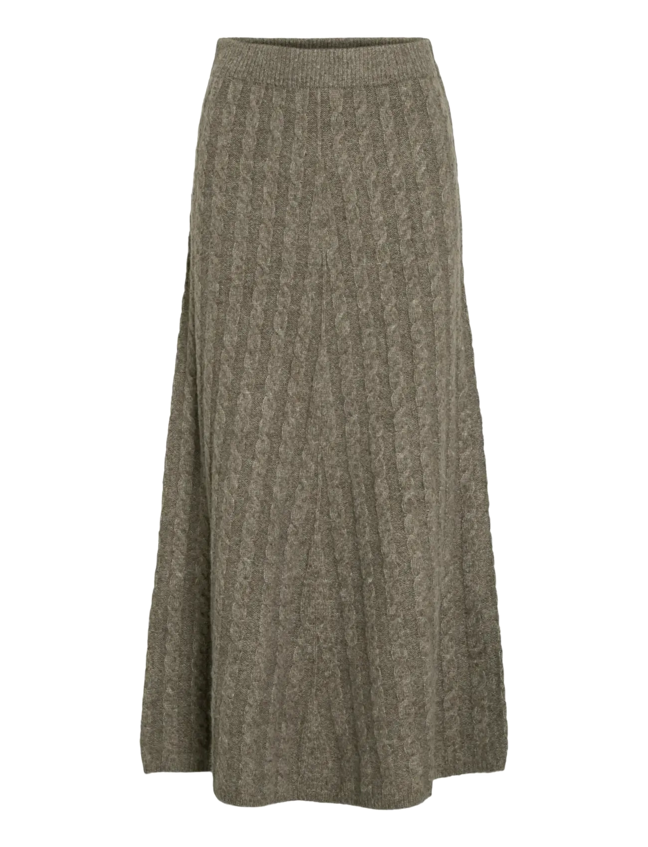 Vila VIRELLI ANKLE CABLE KNIT SKIRT/BFS - Vila - FALCON / brown