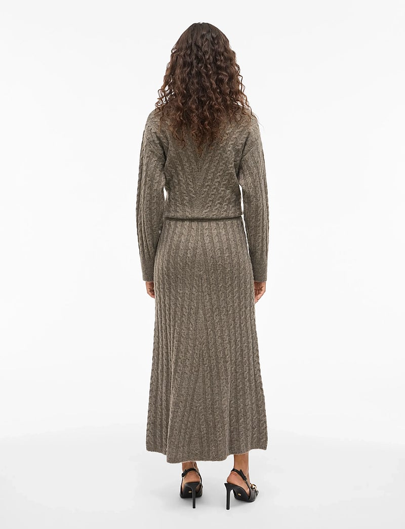 Vila - VIRELLI ANKLE CABLE KNIT SKIRT/BFS - knitted skirts - falcon - 3