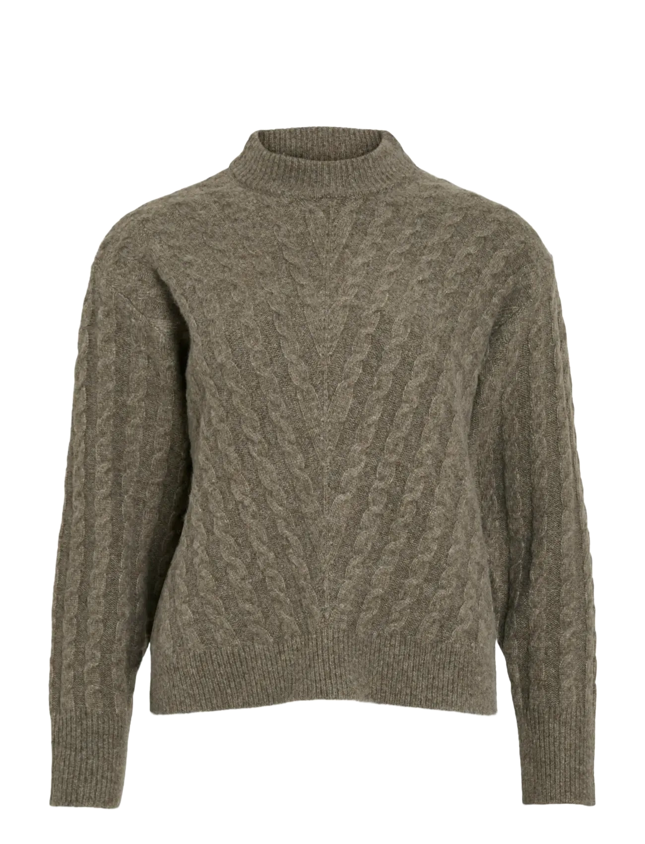 VILA Virelli Highneck L/S Cable Knit Oberteil/Bfs Braun - XL - Damen