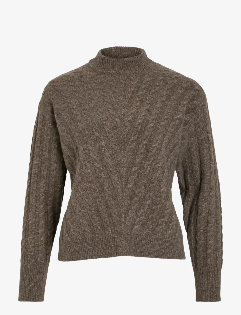 Vila - VIRELLI HIGHNECK L/S CABLE KNIT TOP/BFS - gebreide truien - falcon - 1