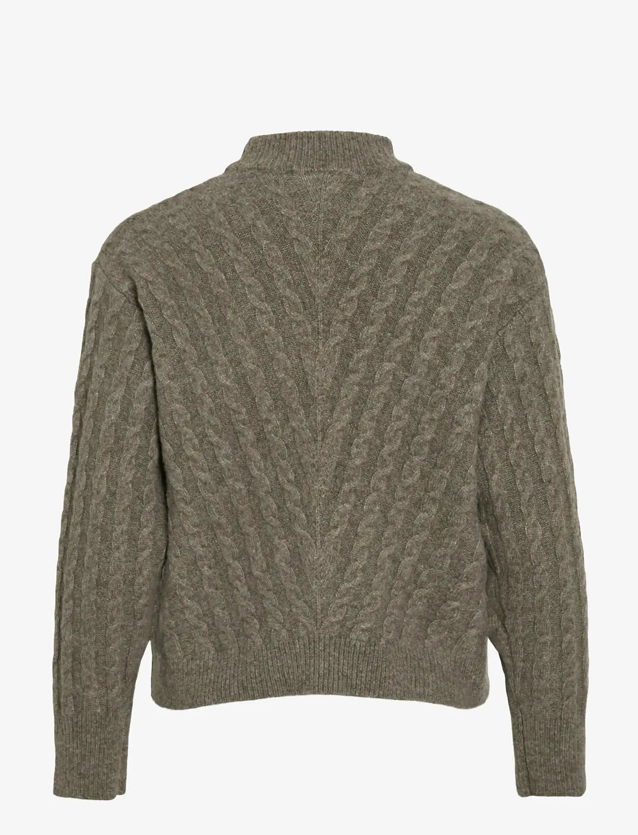 Vila - VIRELLI HIGHNECK L/S CABLE KNIT TOP/BFS - striktrøjer - falcon - 2