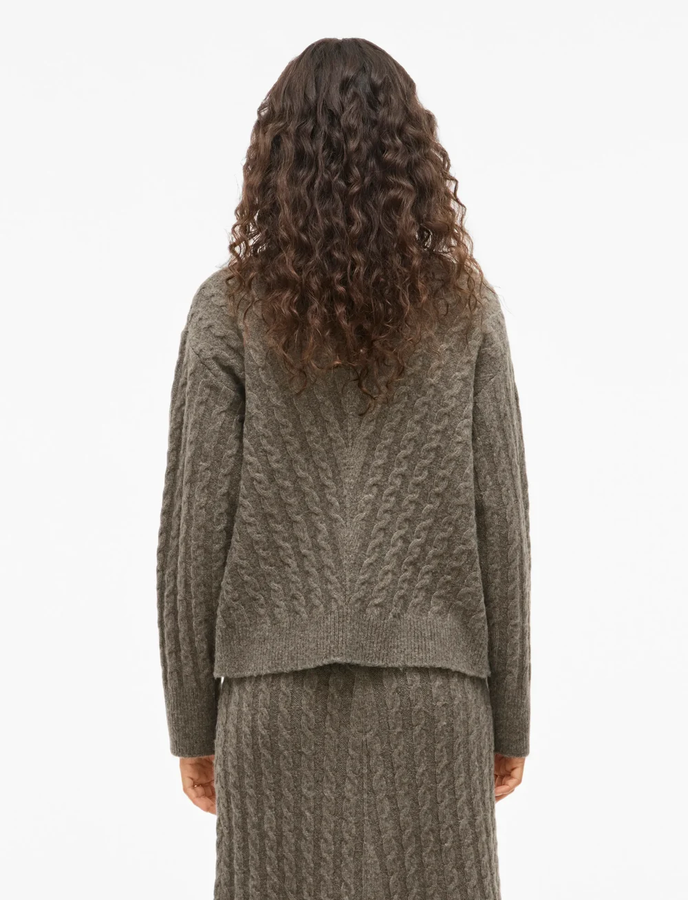 Vila - VIRELLI HIGHNECK L/S CABLE KNIT TOP/BFS - gebreide truien - falcon - 3