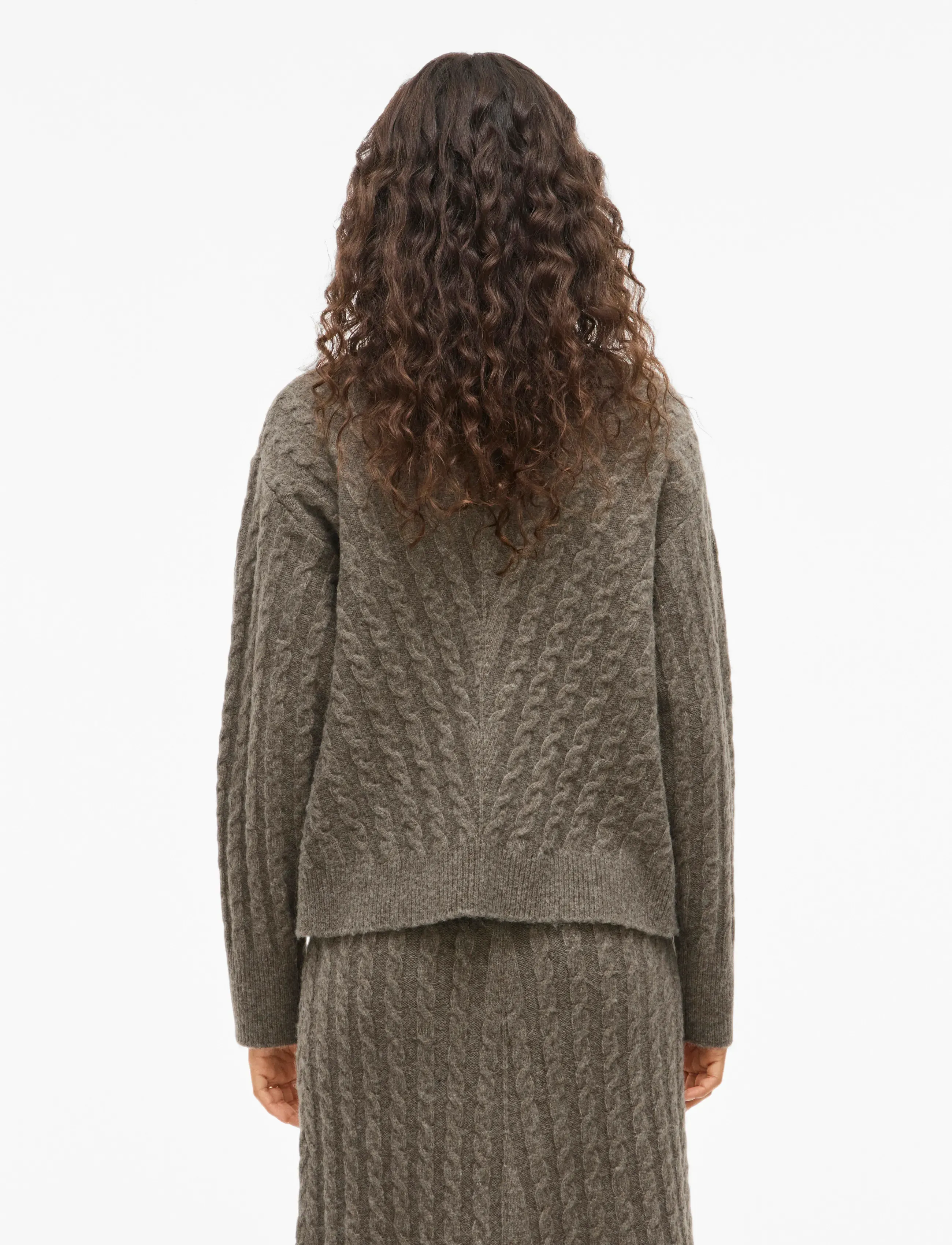 Vila - VIRELLI HIGHNECK L/S CABLE KNIT TOP/BFS - pullover - falcon - 3