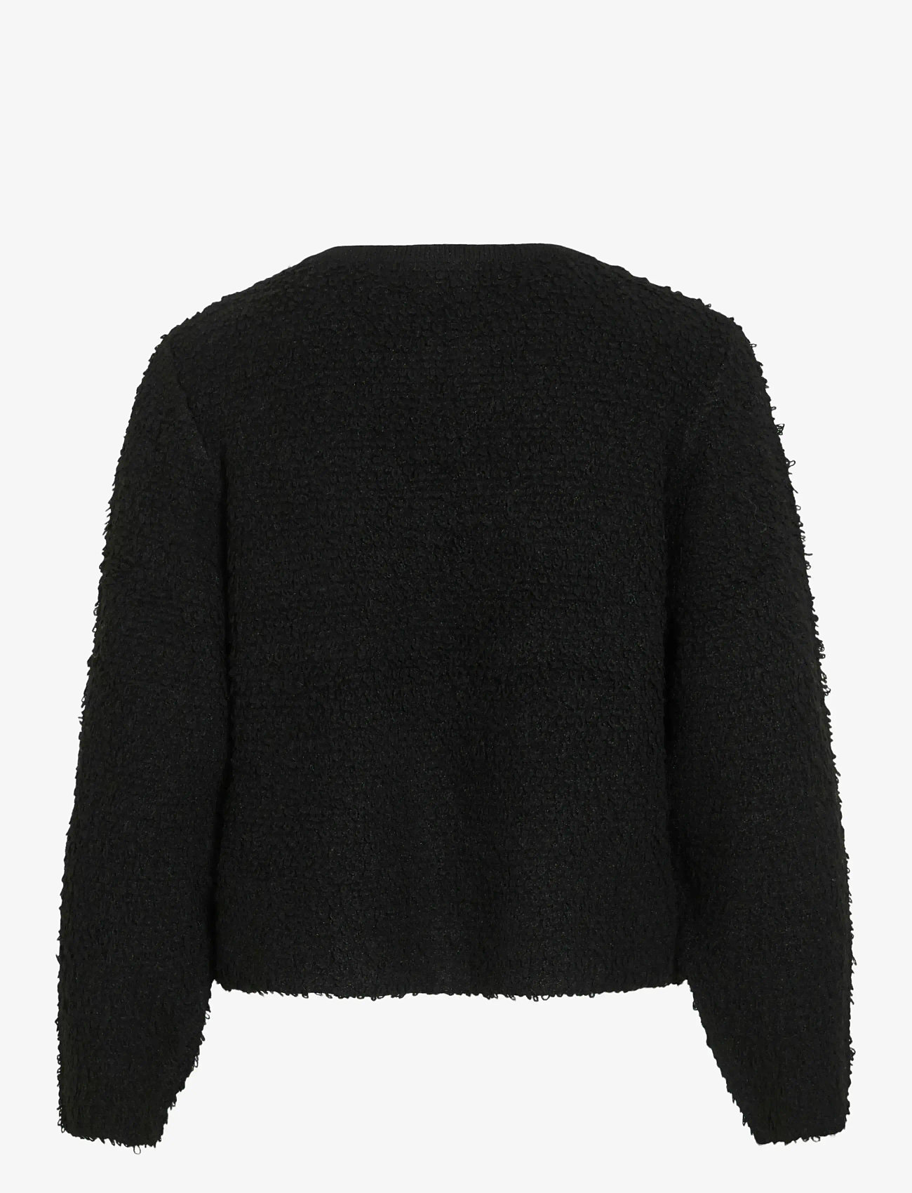 Vila - VIPAZA O-NECK L/S ZIPPER KNIT CARDIGAN - koftor - black beauty - 2
