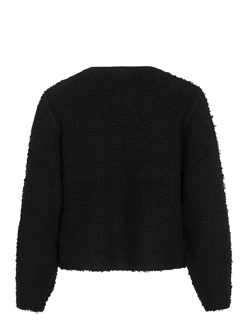 Vila - VIPAZA O-NECK L/S ZIPPER KNIT CARDIGAN - cardigans - black beauty - 2