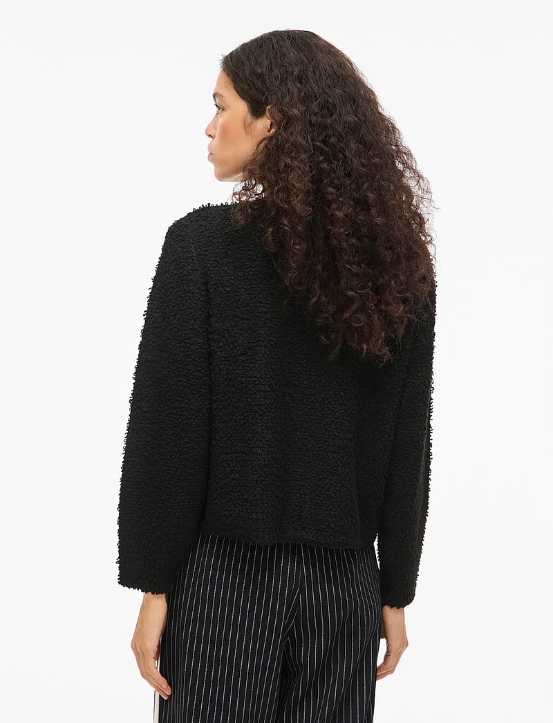 Vila - VIPAZA O-NECK L/S ZIPPER KNIT CARDIGAN - cardigans - black beauty - 3