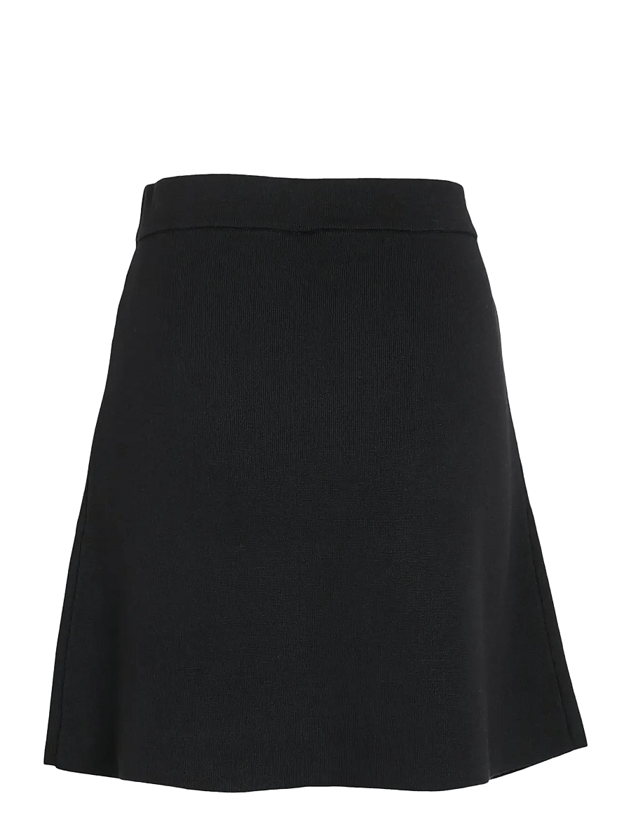 Vila - VISWAY SHORT A-LINE KNIT SKIRT/1 - stickade kjolar - black beauty - 2