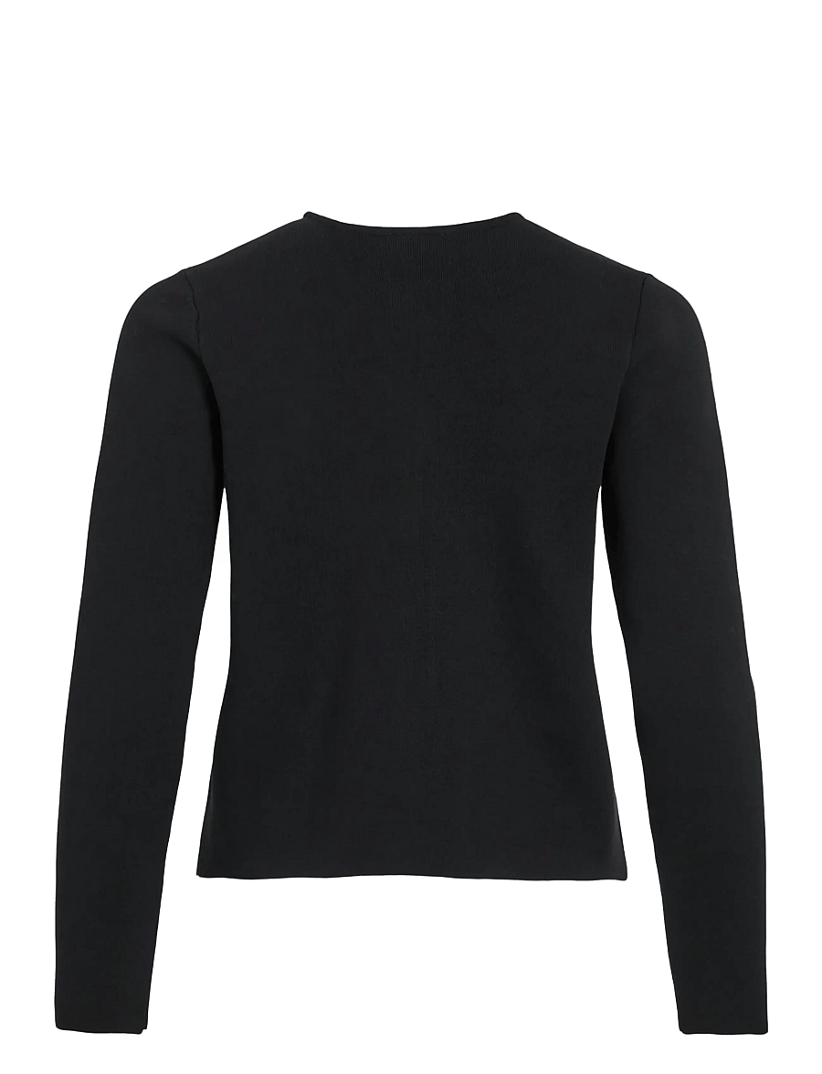 Vila - VISWAY O-NECK L/S BUTTON KNIT CARDIGAN - kardigani - black beauty - 2