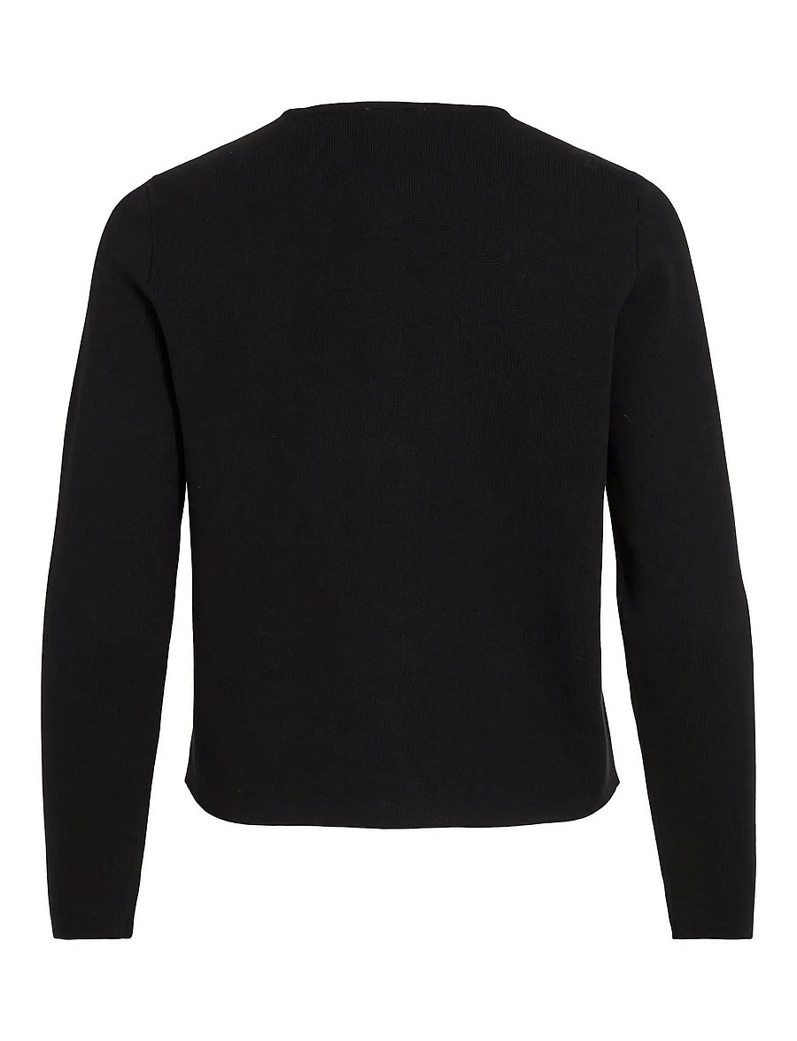Vila - VISWAY O-NECK L/S BUTTON KNIT CARDIGAN - kardigani - black beauty - 3