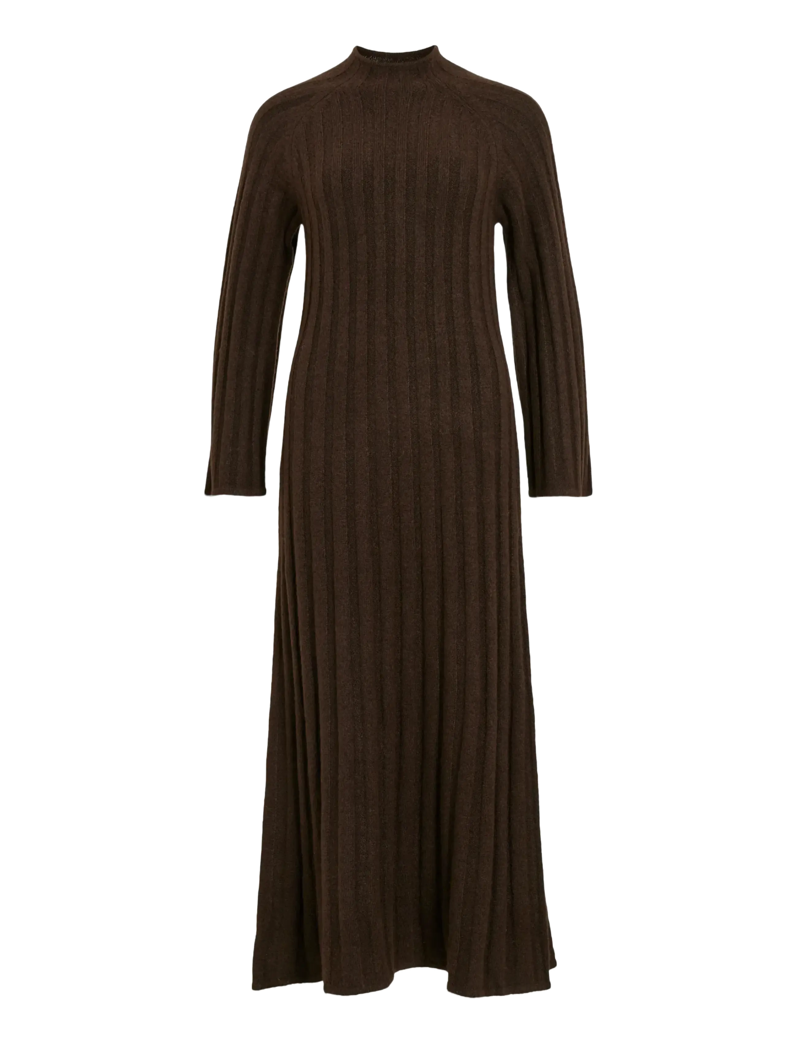 Vila VICLEO HIGHNECK L/S ANKLE KNIT DRESS - Maxi kjoler - COFFEE BEAN / brown