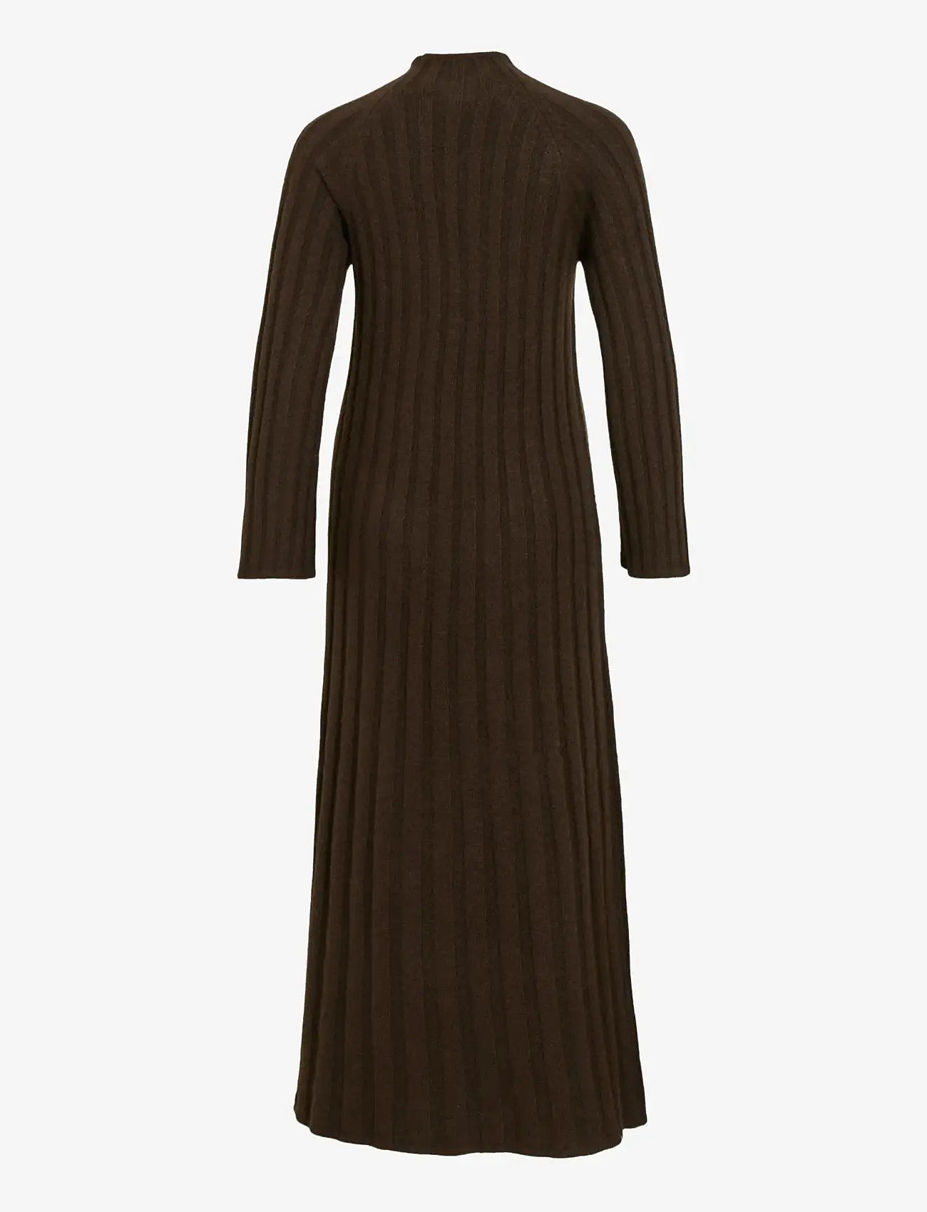 Vila - VICLEO HIGHNECK L/S ANKLE KNIT DRESS - strikkjoler - coffee bean - 2