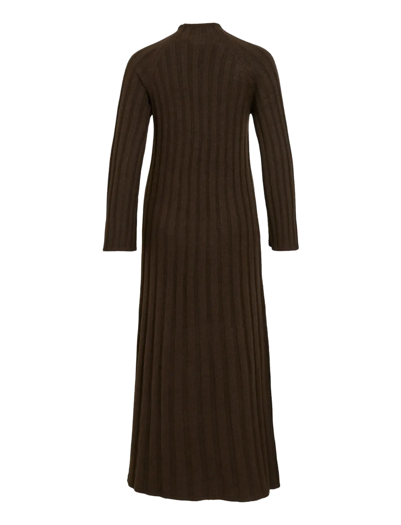 Vila - VICLEO HIGHNECK L/S ANKLE KNIT DRESS - prjónaðir kjólar - coffee bean - 2
