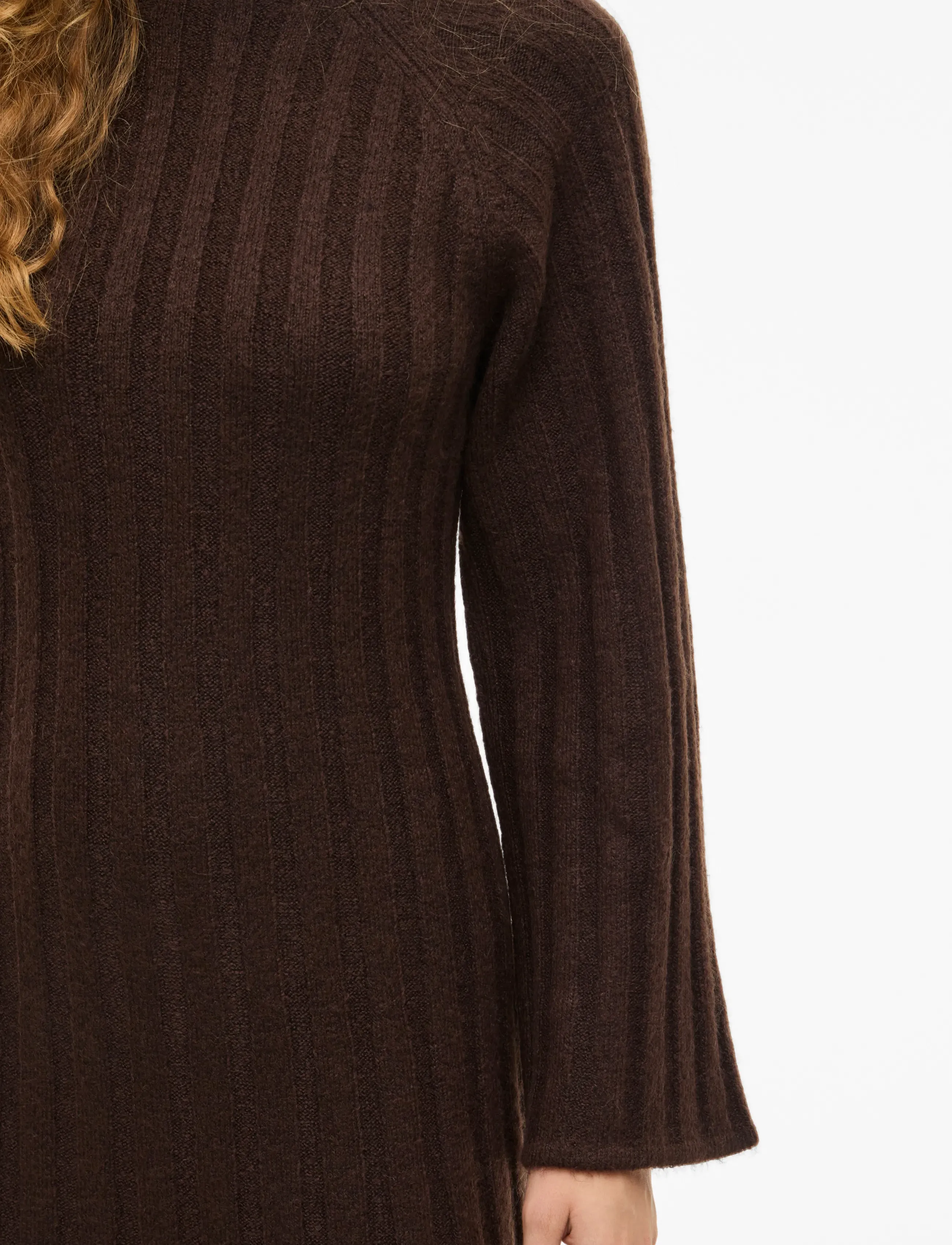 VILA Vicleo Highneck L/S Ankle Knit Dress stickade klänningar dam – bild 5