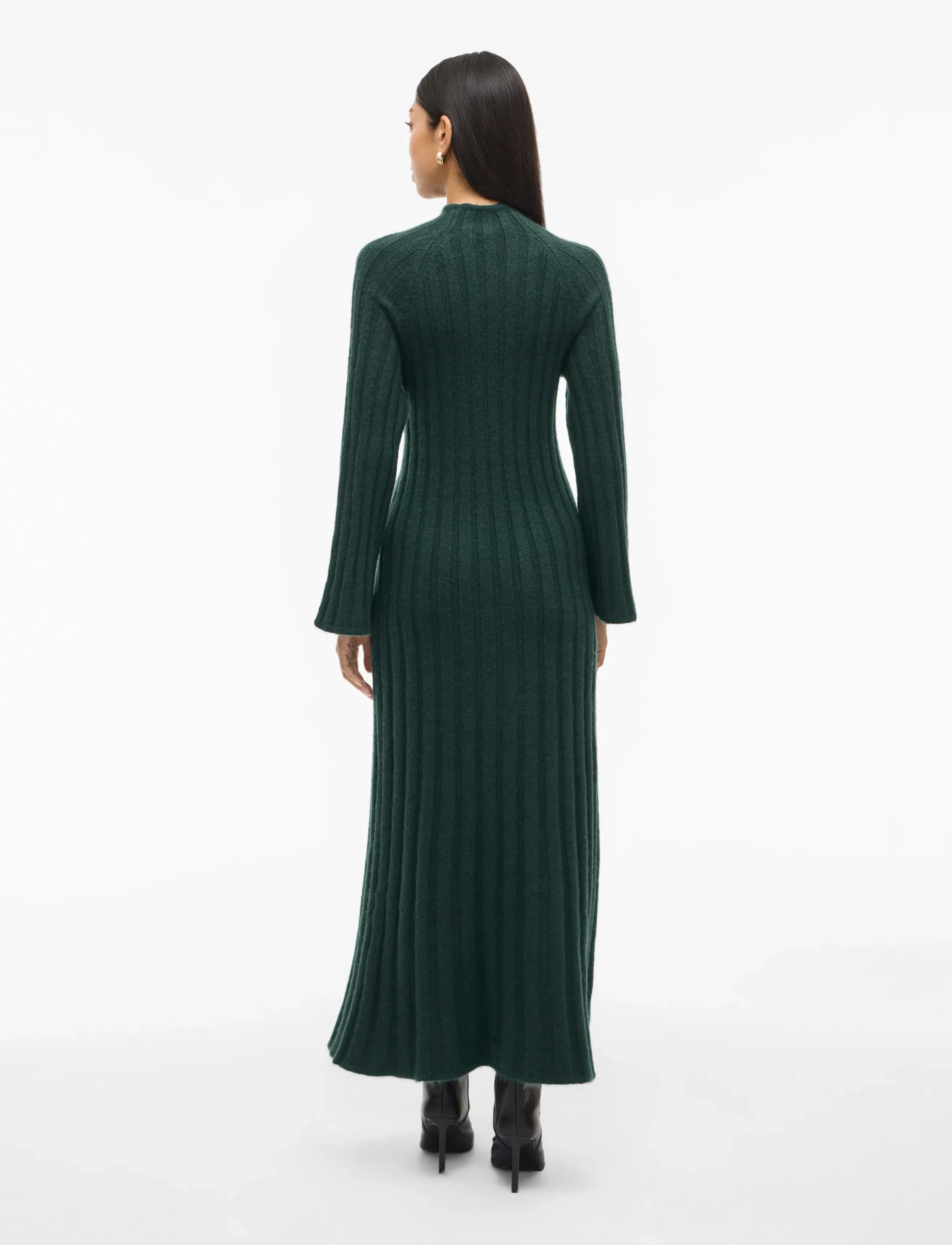 Vila - VICLEO HIGHNECK L/S ANKLE KNIT DRESS - strikkjoler - ponderosa pine - 3