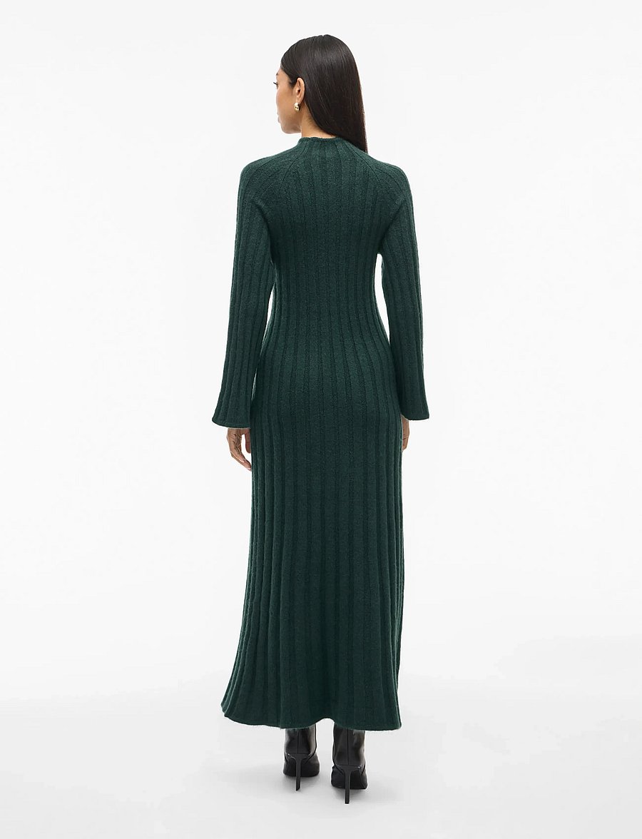 Vila - VICLEO HIGHNECK L/S ANKLE KNIT DRESS - strickkleider - ponderosa pine - 3